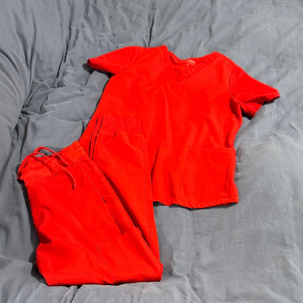Women's Red Scrub Set